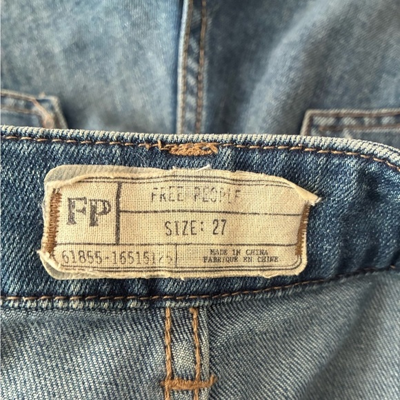 Free People Brady Medium Light Wash Denim Suspender Overalls 27 - Picture 13 of 16